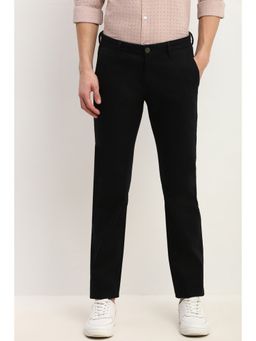 Allen Solly - Men Black Slim Fit Textured Casual Trouser
