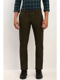 Allen Solly - Men Brown Slim Fit Textured Casual Trouser