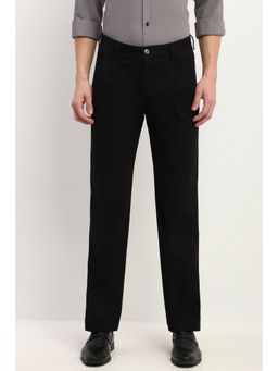 Allen Solly - Men Black Regular Fit Solid Casual Trouser