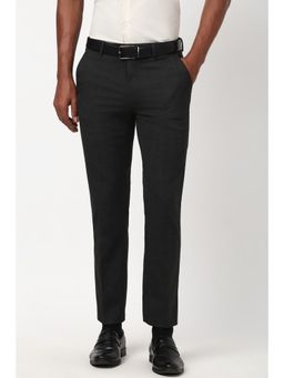 Peter England - Men Grey Check Slim Fit Trouser