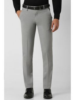 Van Heusen - Men Grey Textured Ultra Slim Fit Trouser