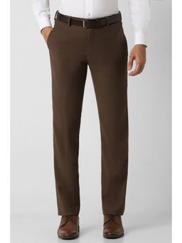 Van Heusen - Men Brown Solid Slim Fit Trouser