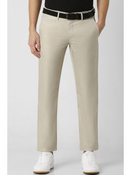 Van Heusen - Men Beige Solid Slim Fit Trouser
