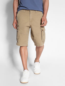 American Eagle - Men Beige Flex 12 Inches Longer Length Lived-In Cargo Shorts