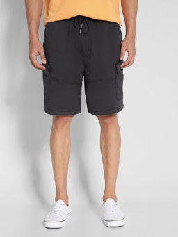 American Eagle - Men Grey Flex 9 Inches Relaxed Cargo Shorts