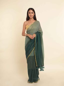 Suta - Multi-Color Cotton Blend Colorblock Saree