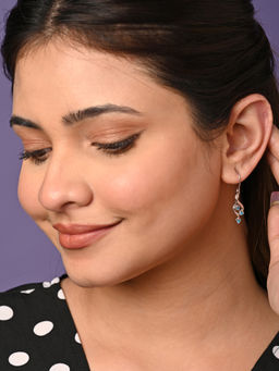 CLARA - 925 Silver Rhodium Plated Swiss Zirconia Valentina Earrings Gift for Women