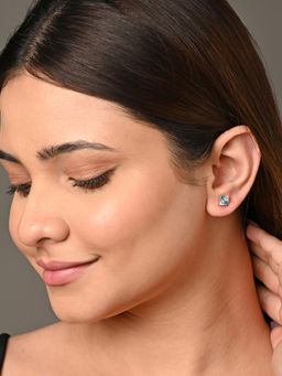 CLARA - 925 Silver Rhodium Plated Swiss Zirconia Belen Earrings Gift for Women