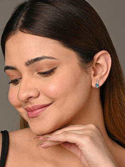 CLARA - 925 Silver Rhodium Plated Swiss Zirconia Isla Earrings Gift for Women