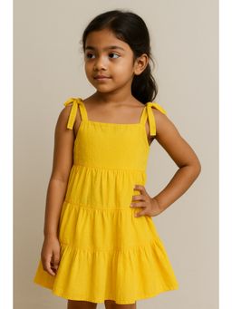 Earthy Tweens - Marigold Tie-Up Tier Dress
