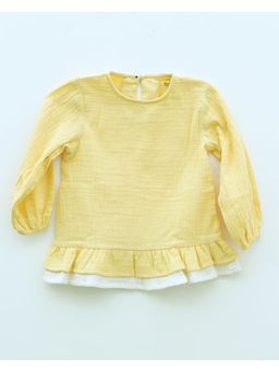 Earthy Tweens - Solid Buff Blouson Top