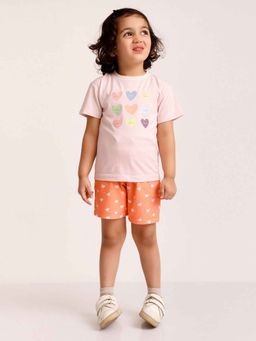 Mama & Peaches - Amour Half Sleeves T-Shirt and Shorts