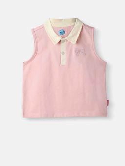 Nautinati - Girls Solid Cotton Polo T-Shirt