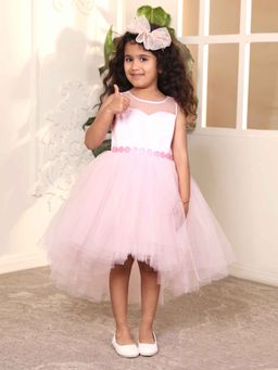 Toy Balloon Kids - Baby Pink Hi Low Girls Party Wear Dress