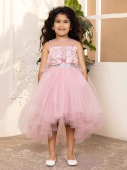 Toy Balloon Kids - Rose Pink Hi Low Girls Party Wear Dress