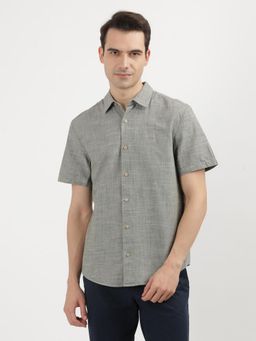 Calvin Klein - Men Grey Regular Fit Textured Shirt
