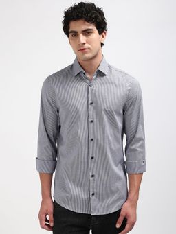 Calvin Klein - Men Navy Blue Regular Fit Stripes Shirt