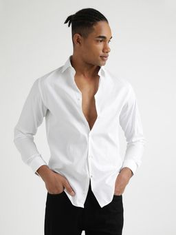 Calvin Klein - Men White Regular Fit Textured Shirt