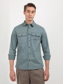 Calvin Klein - Men Green Regular Fit Solid Shirt