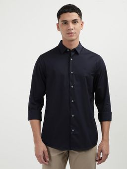 Calvin Klein - Men Navy Blue Slim Fit Solid Shirt