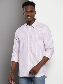 Calvin Klein - Men Pink Slim Fit Stripes Shirt