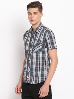 Lee - Men Grey Regular Fit Checks Shirt