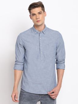Lee - Men Blue Regular Fit Solid Shirt