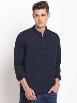 Lee - Men Navy Blue Regular Fit Solid Shirt