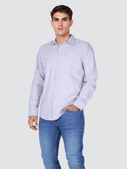 Lee - Men Blue Regular Fit Stripes Shirt