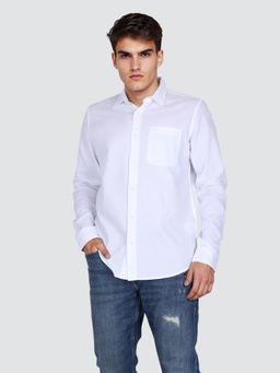 Lee - Men White Regular Fit Solid Shirt
