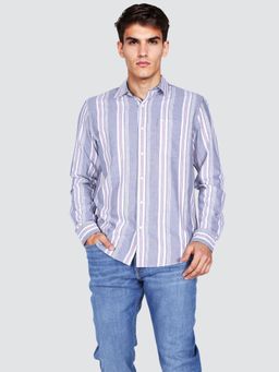 Lee - Men Blue Regular Fit Stripes Shirt