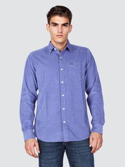 Wrangler - Men Blue Regular Fit Solid Shirt
