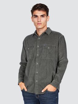 Wrangler - Men Olive Regular Fit Textured Shirt