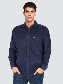 Wrangler - Men Blue Regular Fit Textured Shirt