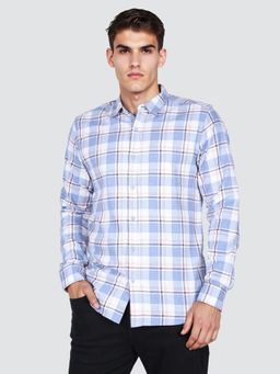 Wrangler - Men Blue Regular Fit Checks Shirt
