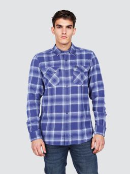 Wrangler - Men Blue Regular Fit Checks Shirt
