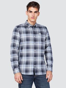 Wrangler - Men Blue Regular Fit Checks Shirt