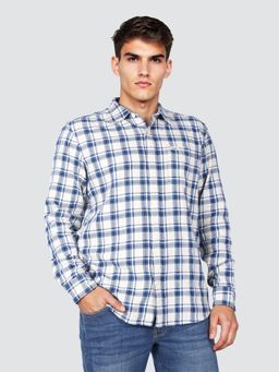 Wrangler - Men Blue Regular Fit Checks Shirt