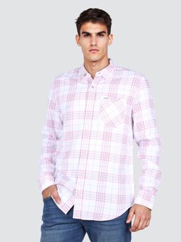 Wrangler - Men Pink Regular Fit Checks Shirt