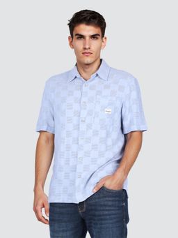 Wrangler - Men Blue Regular Fit Geometric Shirt