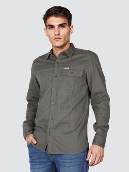 Wrangler - Men Olive Regular Fit Solid Shirt