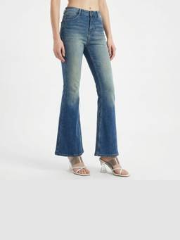 SKIIE STREET - Blue High-Waisted Flared Jeans