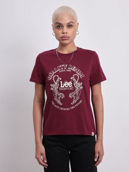 Lee - Womens Maroon T-Shirt