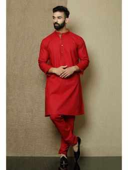 Tjori - Crismon Cotton Cambric Kurta and Pyjama (Set of 2)