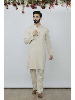 Tjori - Safeda Cotton Kurta and Pyjama (Set of 2)