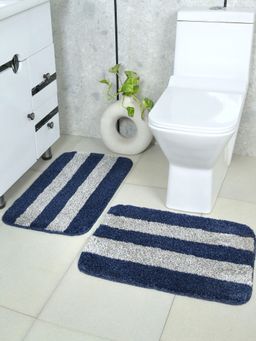 Saral Home - Shimo Microfiber Soft Antiskid Bathmat - Blue