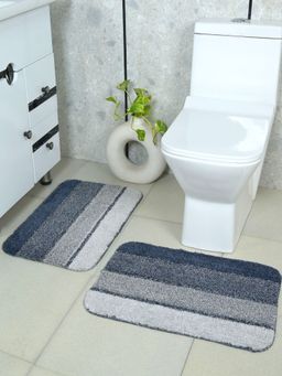 Saral Home - Mura Microfiber Soft Antiskid Bathmat - Blue