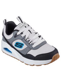 SKECHERS - Boys UNO-RETRO-GROOVE Grey Lace Up Sneakers