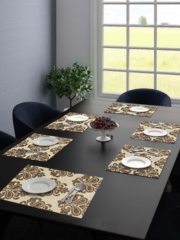 Saral Home - Unique Quality Viscose Dining Table Kitchen Placemats Pack of 6 (34 x 45 Cm, Beige)