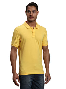 Parx - Regular Fit Solid Yellow Polo T-shirt